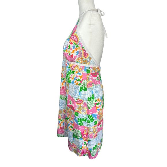 Lilly Pulitzer Patchwork Halter Mini Dress Sz 6 Old Money Preppy Coastal Resort - Picture 8 of 10
